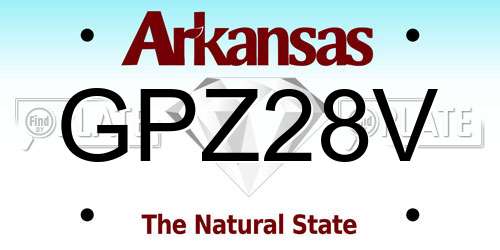 GPZ28V Arkansas License Plate