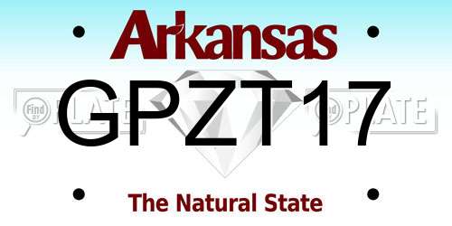 GPZT17 Arkansas License Plate