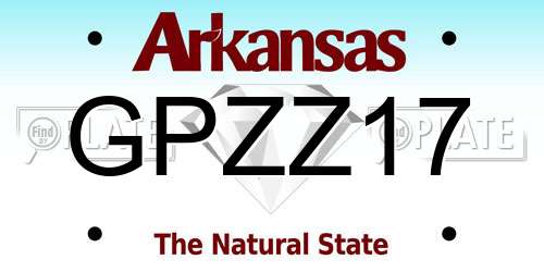 GPZZ17 Arkansas License Plate