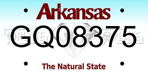 GQ08375 Arkansas License Plate