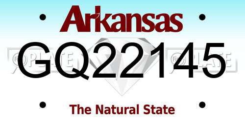 GQ22145 Arkansas License Plate