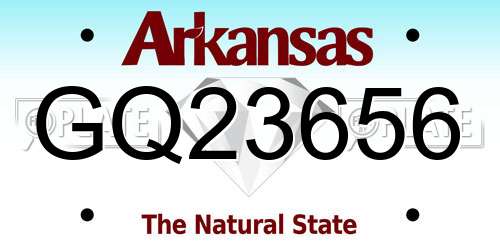 GQ23656 Arkansas License Plate