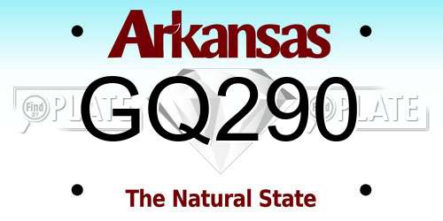 GQ290 Arkansas License Plate