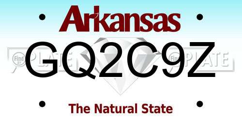 GQ2C9Z Arkansas License Plate