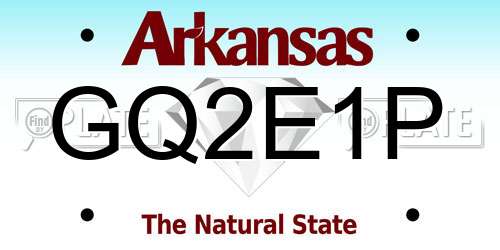 GQ2E1P Arkansas License Plate