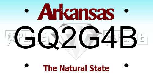 GQ2G4B Arkansas License Plate