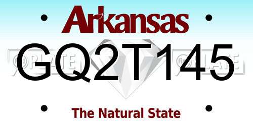 GQ2T145 Arkansas License Plate