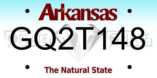 GQ2T148 Arkansas License Plate