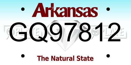 GQ97812 Arkansas License Plate