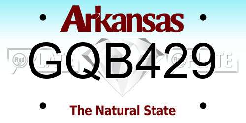 GQB429 Arkansas License Plate
