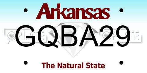 GQBA29 Arkansas License Plate