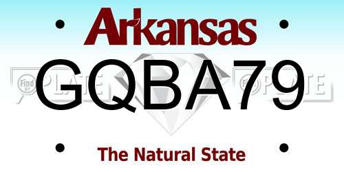 GQBA79 Arkansas License Plate
