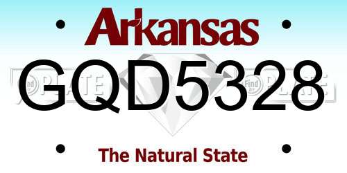 GQD5328 Arkansas License Plate