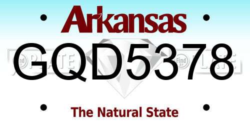 GQD5378 Arkansas License Plate