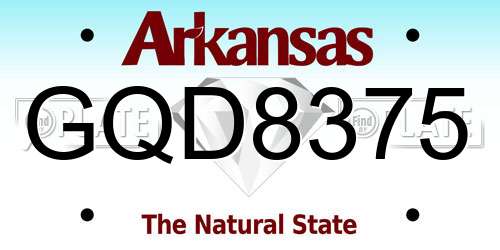 GQD8375 Arkansas License Plate