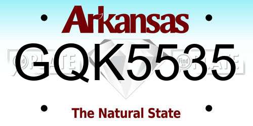 GQK5535 Arkansas License Plate