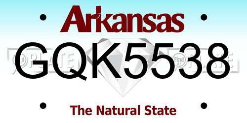GQK5538 Arkansas License Plate