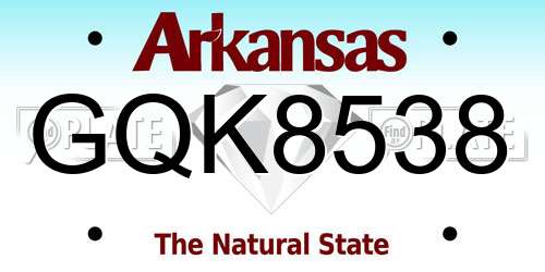 GQK8538 Arkansas License Plate