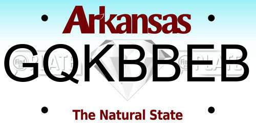 GQKBBEB Arkansas License Plate