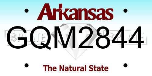 GQM2844 Arkansas License Plate