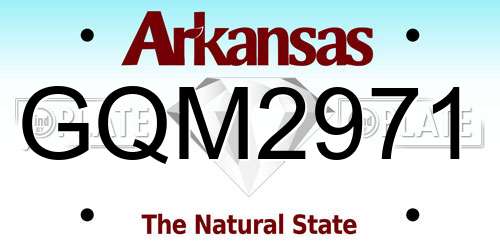 GQM2971 Arkansas License Plate