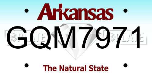 GQM7971 Arkansas License Plate