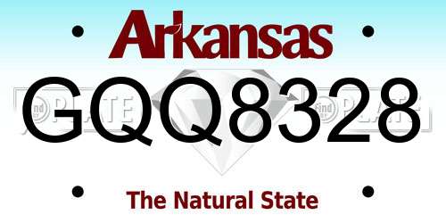 GQQ8328 Arkansas License Plate