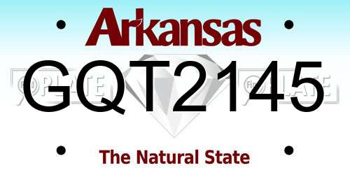 GQT2145 Arkansas License Plate