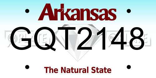 GQT2148 Arkansas License Plate