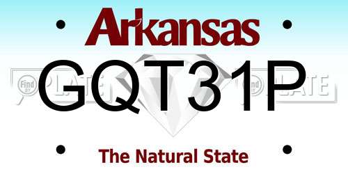 GQT31P Arkansas License Plate