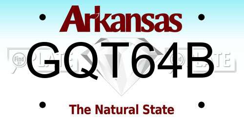 GQT64B Arkansas License Plate