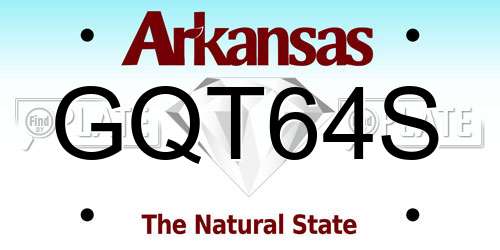 GQT64S Arkansas License Plate