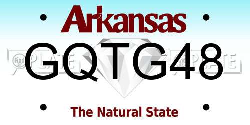 GQTG48 Arkansas License Plate