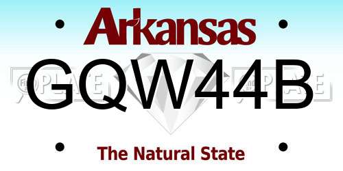 GQW44B Arkansas License Plate