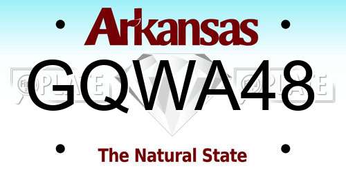 GQWA48 Arkansas License Plate