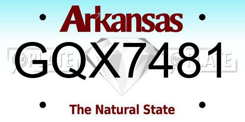 GQX7481 Arkansas License Plate