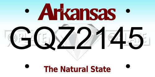 GQZ2145 Arkansas License Plate