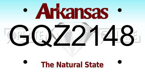 GQZ2148 Arkansas License Plate
