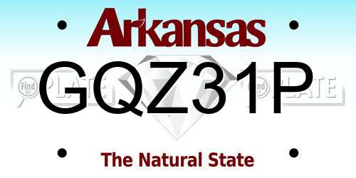 GQZ31P Arkansas License Plate