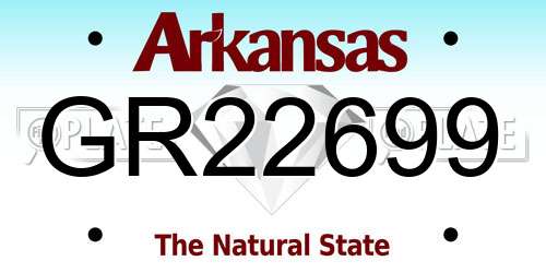 GR22699 Arkansas License Plate