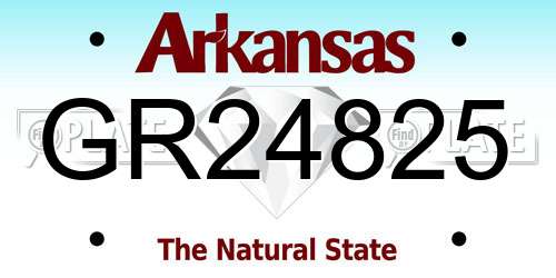 GR24825 Arkansas License Plate