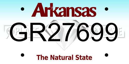 GR27699 Arkansas License Plate