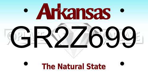 GR2Z699 Arkansas License Plate