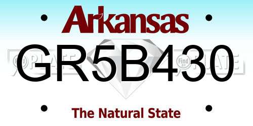 GR5B430 Arkansas License Plate