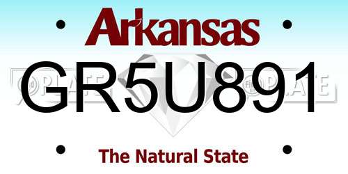 GR5U891 Arkansas License Plate