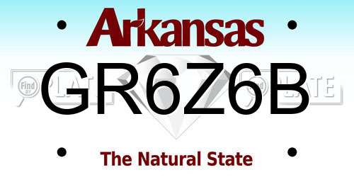 GR6Z6B Arkansas License Plate