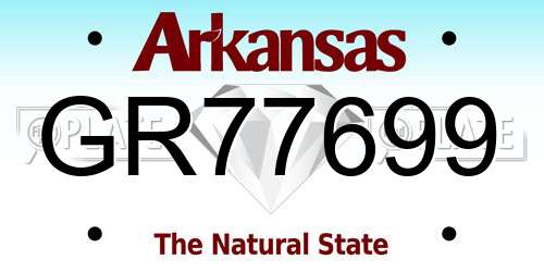 GR77699 Arkansas License Plate