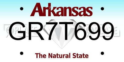 GR7T699 Arkansas License Plate