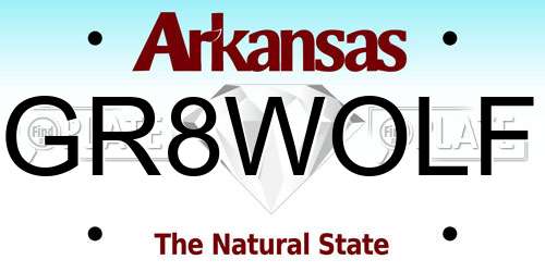 GR8WOLF Arkansas License Plate