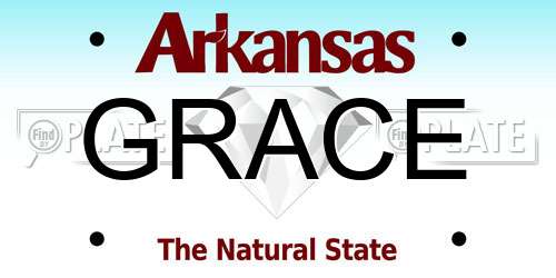 GRACE Arkansas License Plate